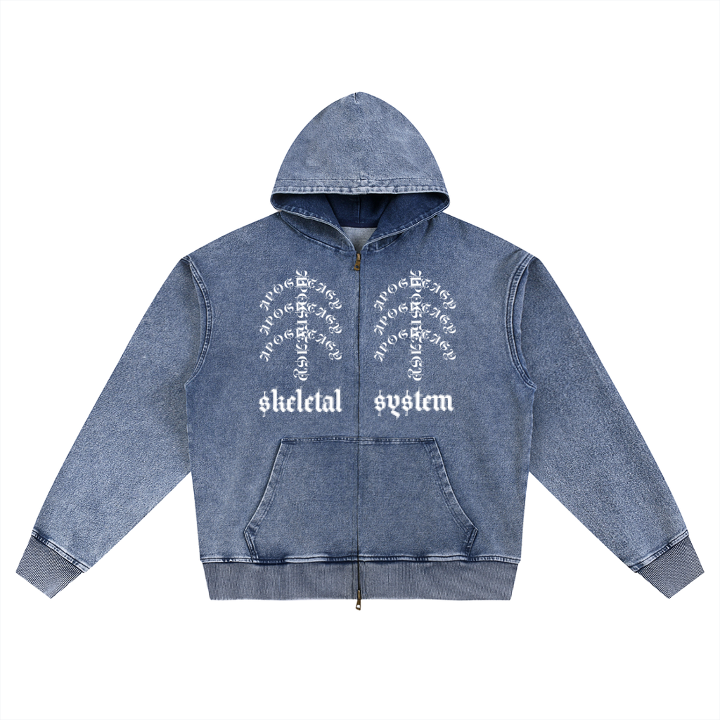 Aposhtasy "Denim" Oversized Zip-Up Hoodie