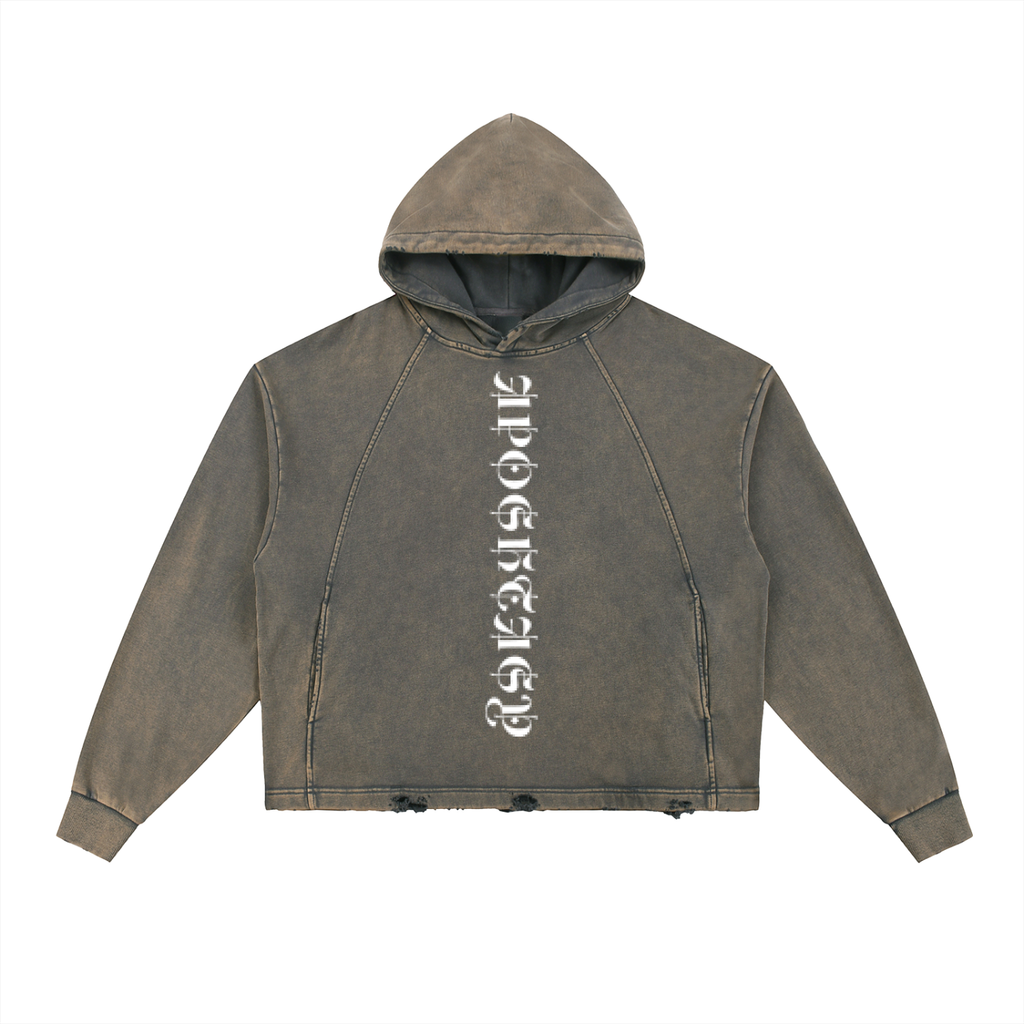 Aposhtasy Washed Frayed-Hem Hoodie S.S