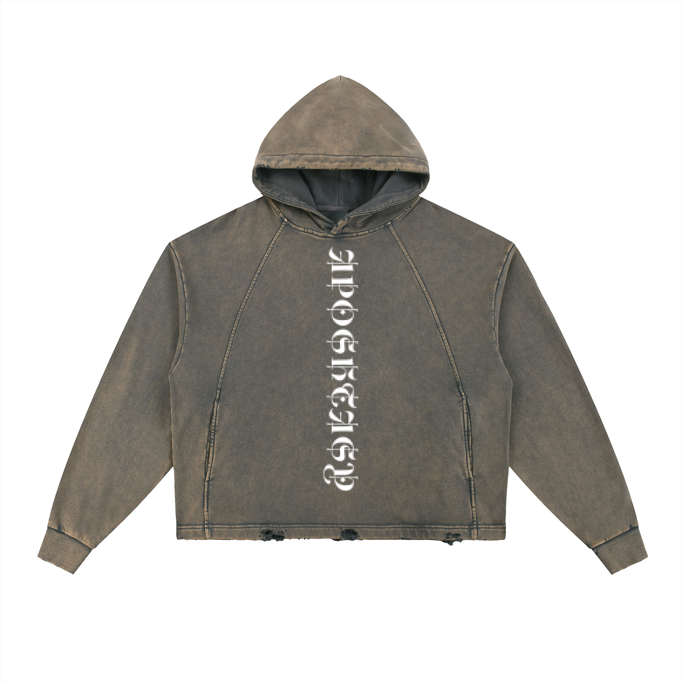Aposhtasy Washed Frayed-Hem Hoodie S.S