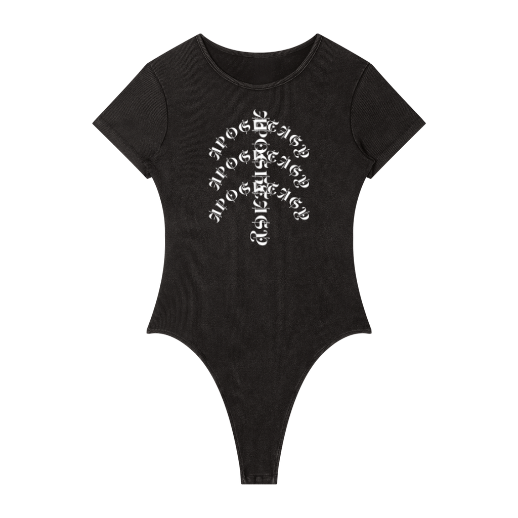 Aposhtasy Women's Mineral Wash Crewneck Bodysuit S.S
