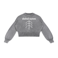 Aposhtasy Mineral Wash Balloon Sleeve Cropped Sweater S.S
