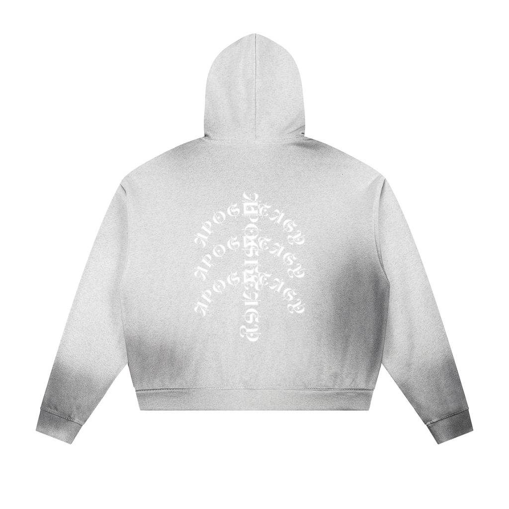 Aposhtasy Frayed Raw Edge Fleece Zip Hoodie S.S