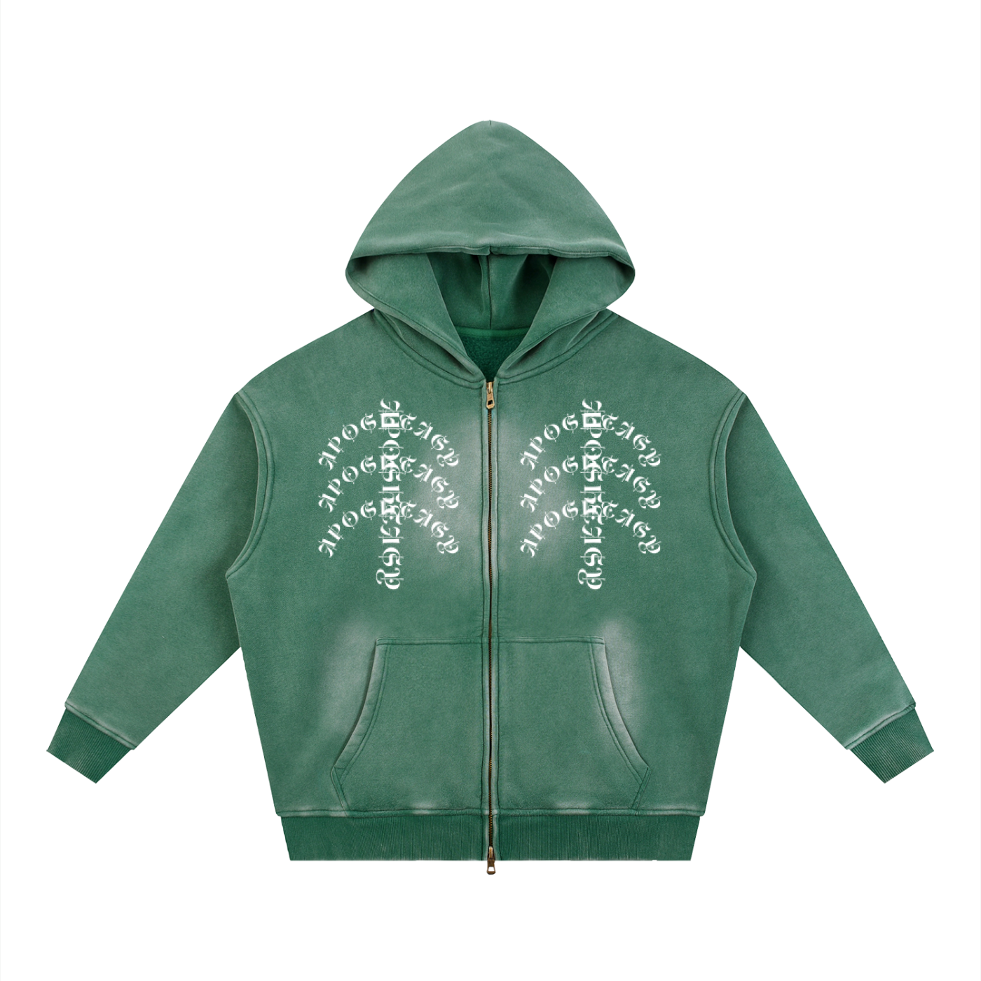 Aposhtasy Rib Two-way Zipper Boxy  Hoodie