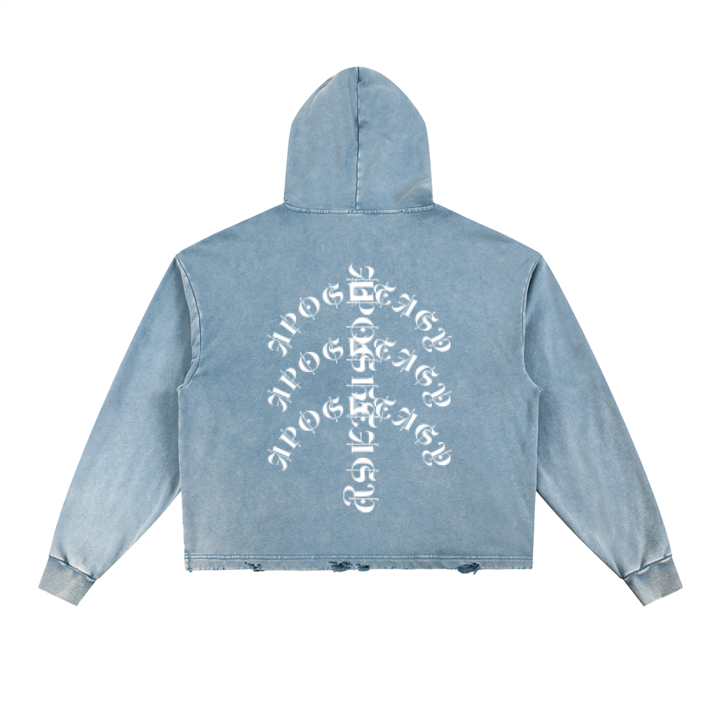 Aposhtasy Washed Frayed-Hem Hoodie S.S