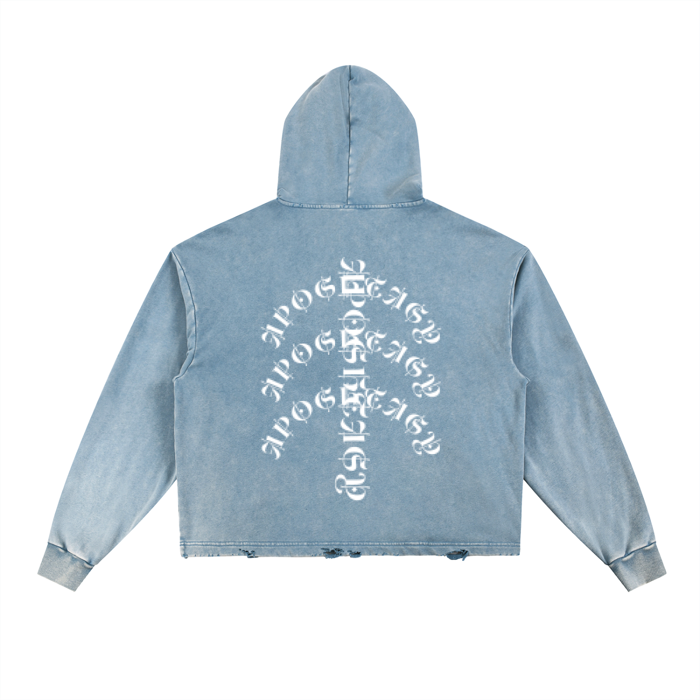 Aposhtasy Washed Frayed-Hem Hoodie S.S