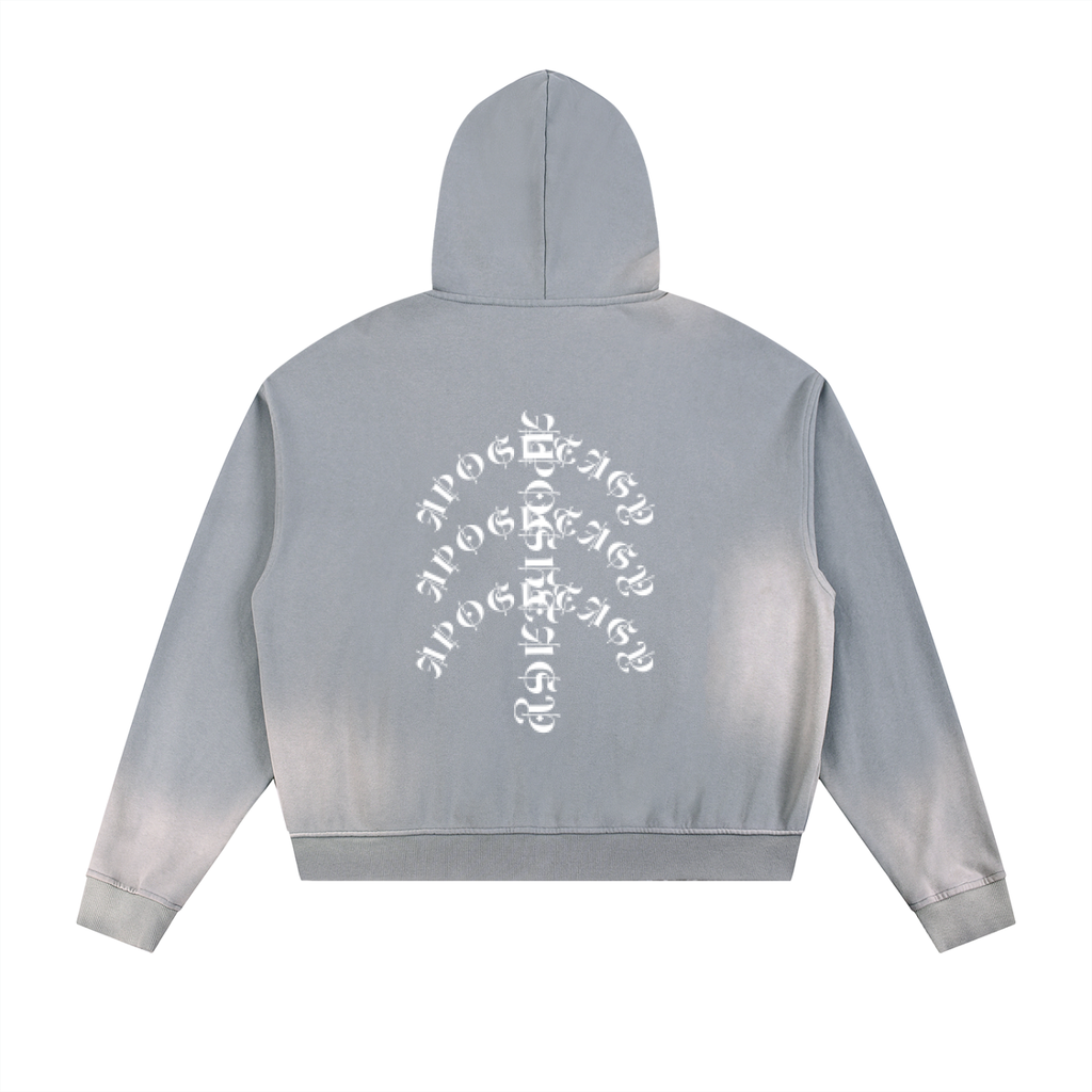 Aposhtasy Frayed Raw Edge Fleece Zip Hoodie S.S