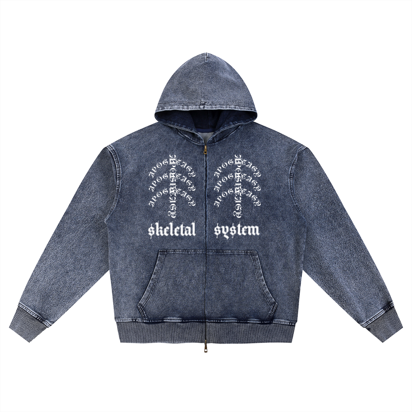 Aposhtasy "Denim" Oversized Zip-Up Hoodie