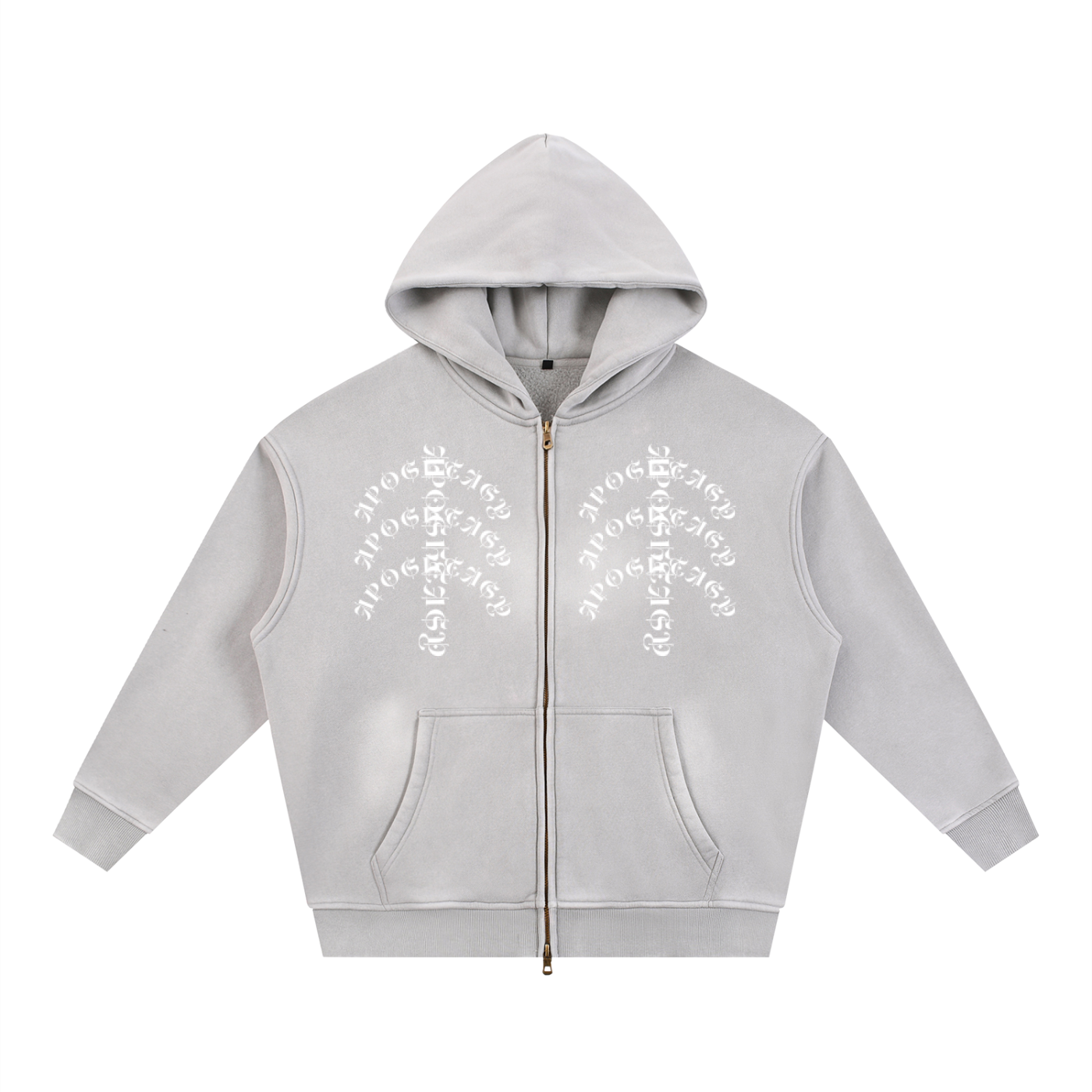 Aposhtasy Rib Two-way Zipper Boxy  Hoodie