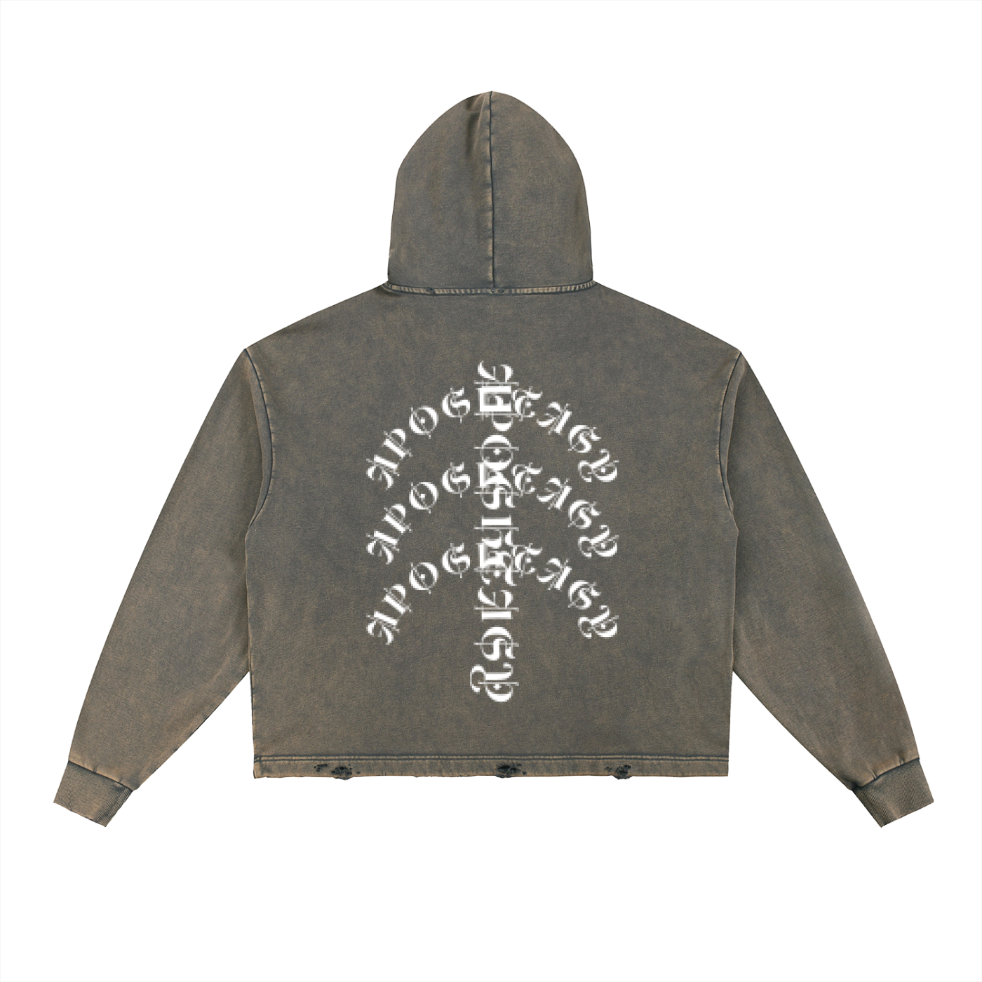 Aposhtasy Washed Frayed-Hem Hoodie S.S