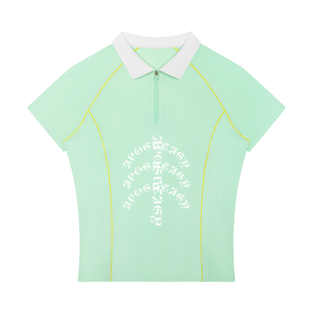 Aposhtasy Women’s Slim Fit Quarter-Zip Polo Shirt S.S