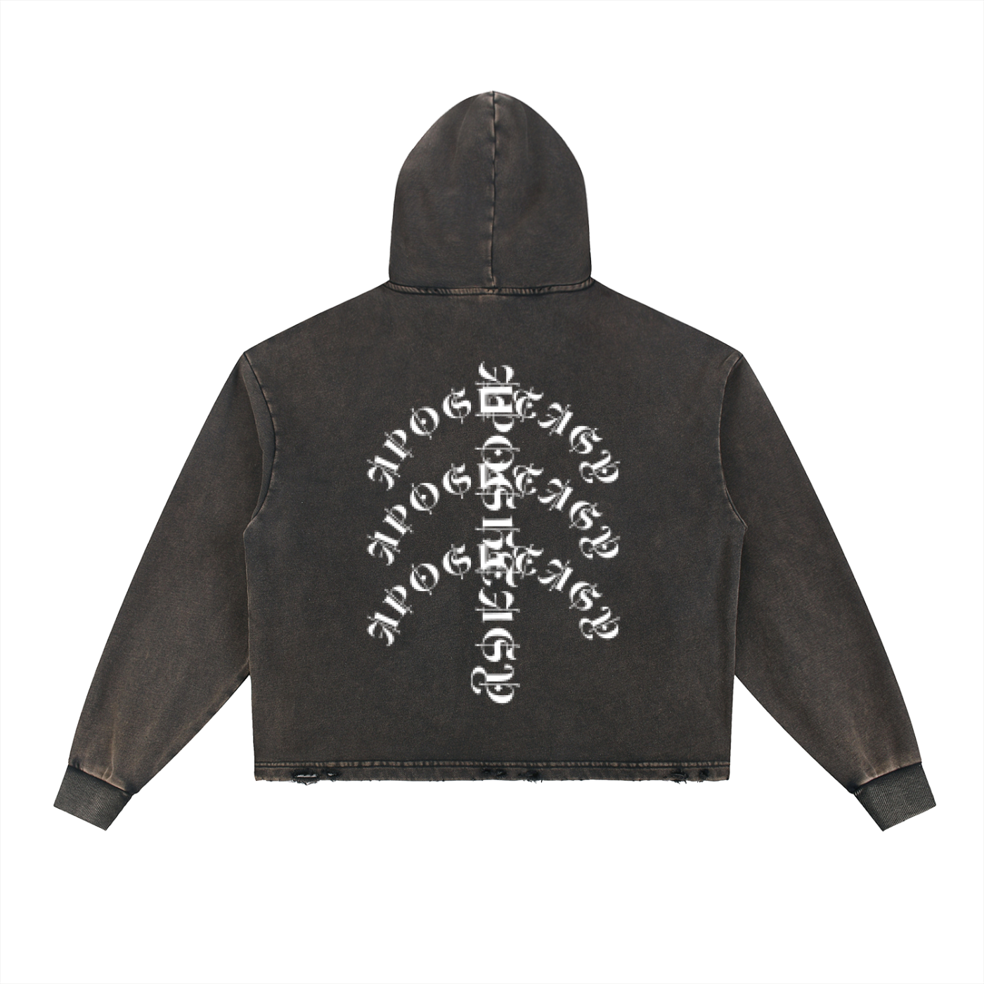 Aposhtasy Washed Frayed-Hem Hoodie S.S