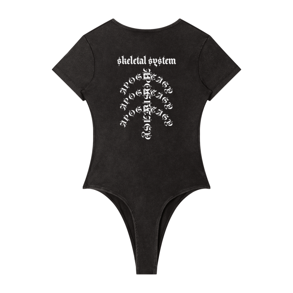 Aposhtasy Women's Mineral Wash Crewneck Bodysuit S.S