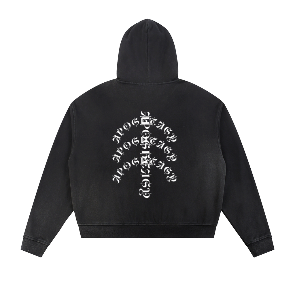 Aposhtasy Frayed Raw Edge Fleece Zip Hoodie S.S