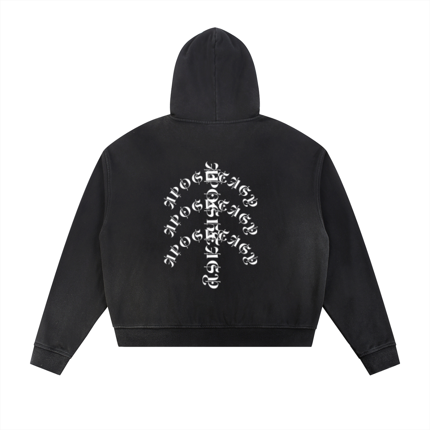 Aposhtasy Frayed Raw Edge Fleece Zip Hoodie S.S