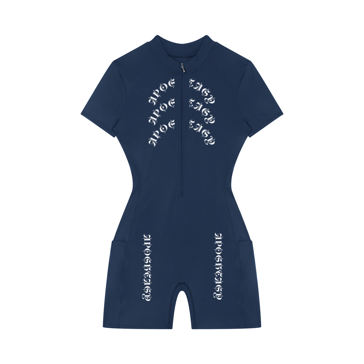 Aposhtasy Women's Quarter-Zip Short Sleeve Romper S.S