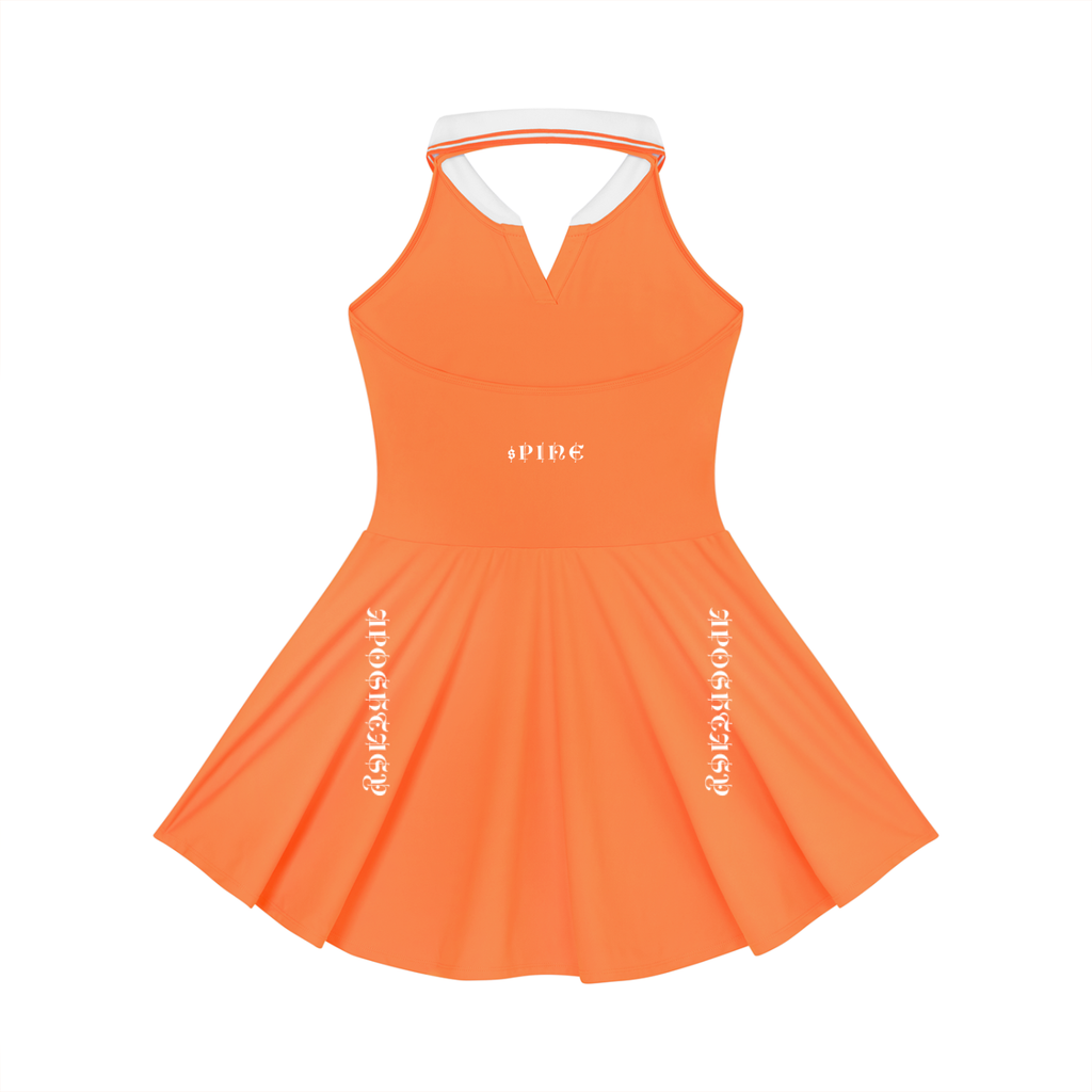 Aposhtasy Women's Collared Halter A-Line Tennis Dress S.S