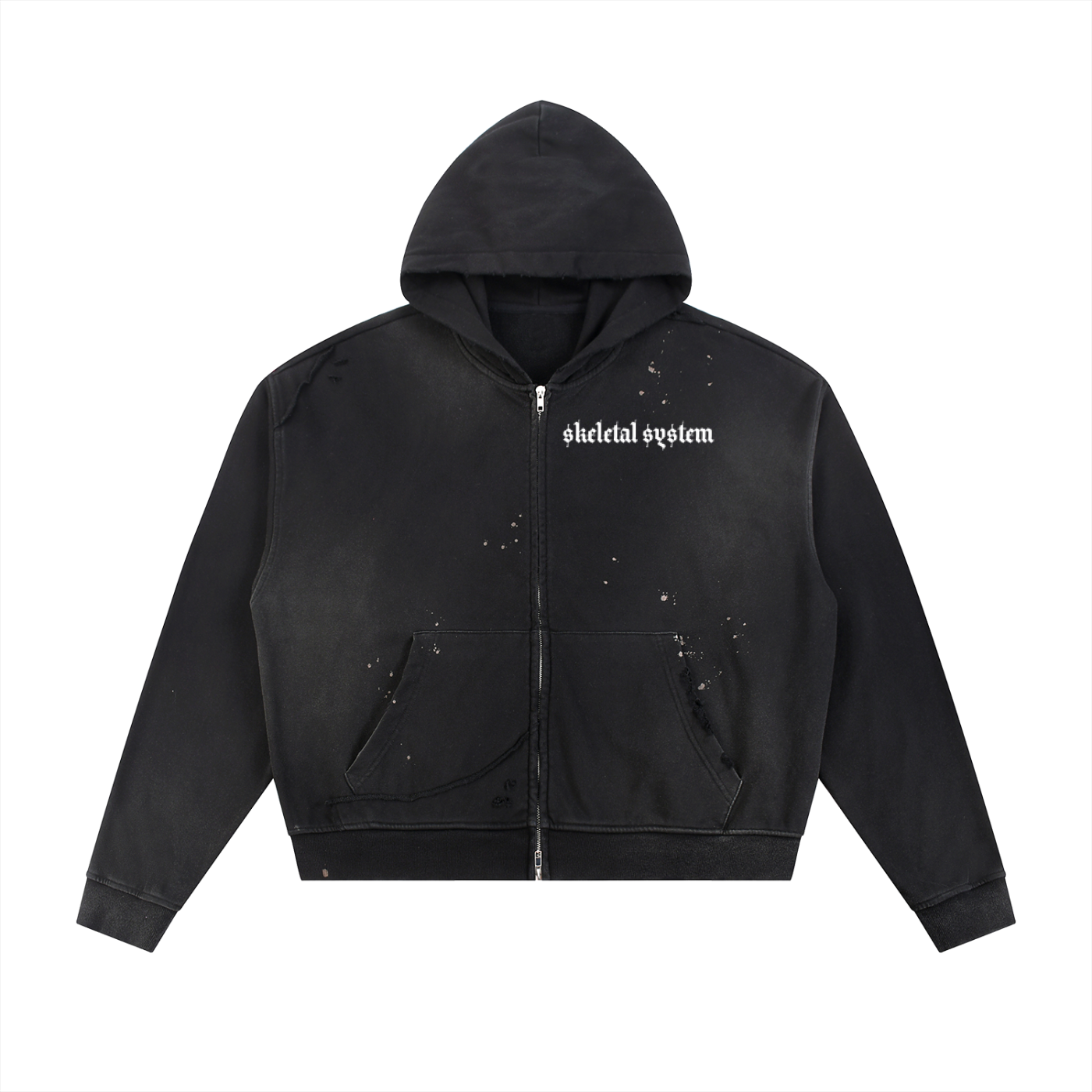 Aposhtasy Frayed Raw Edge Fleece Zip Hoodie S.S