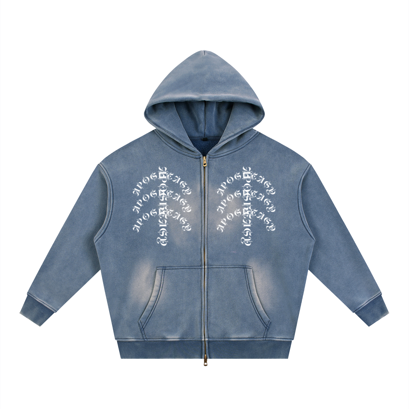 Aposhtasy Rib Two-way Zipper Boxy  Hoodie