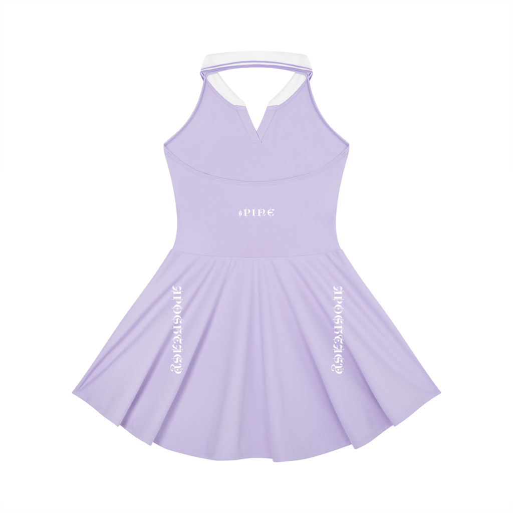 Aposhtasy Women's Collared Halter A-Line Tennis Dress S.S