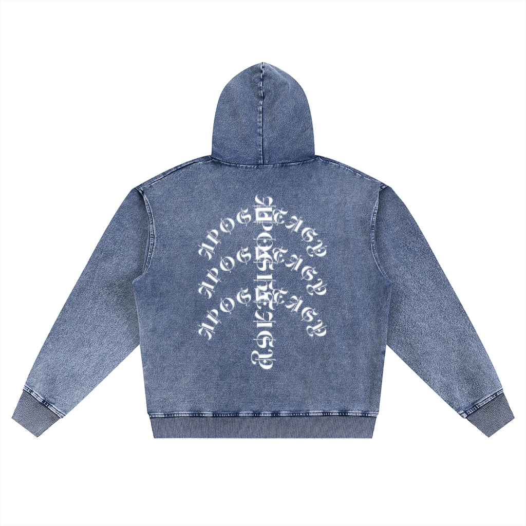 Aposhtasy "Denim" Oversized Zip-Up Hoodie