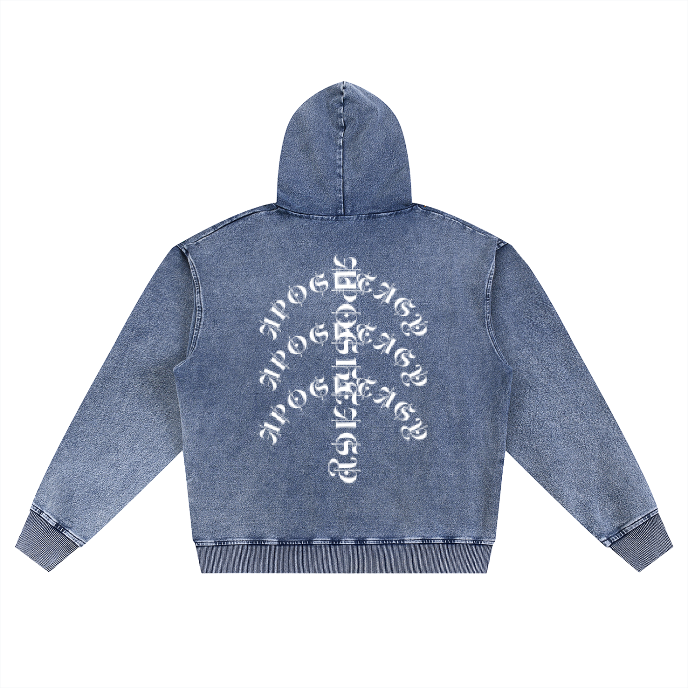 Aposhtasy "Denim" Oversized Zip-Up Hoodie