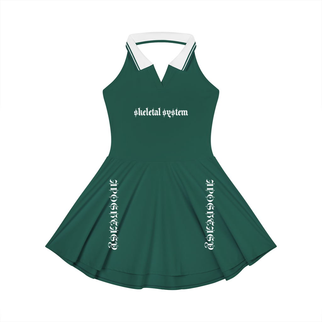 Aposhtasy Women's Collared Halter A-Line Tennis Dress S.S
