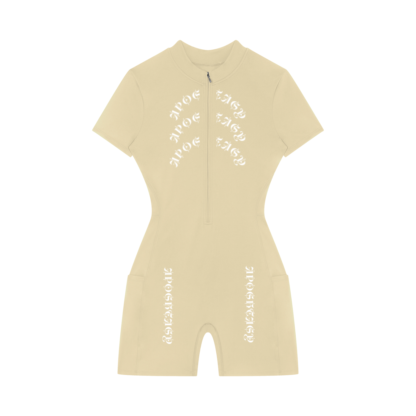 Aposhtasy Women's Quarter-Zip Short Sleeve Romper S.S