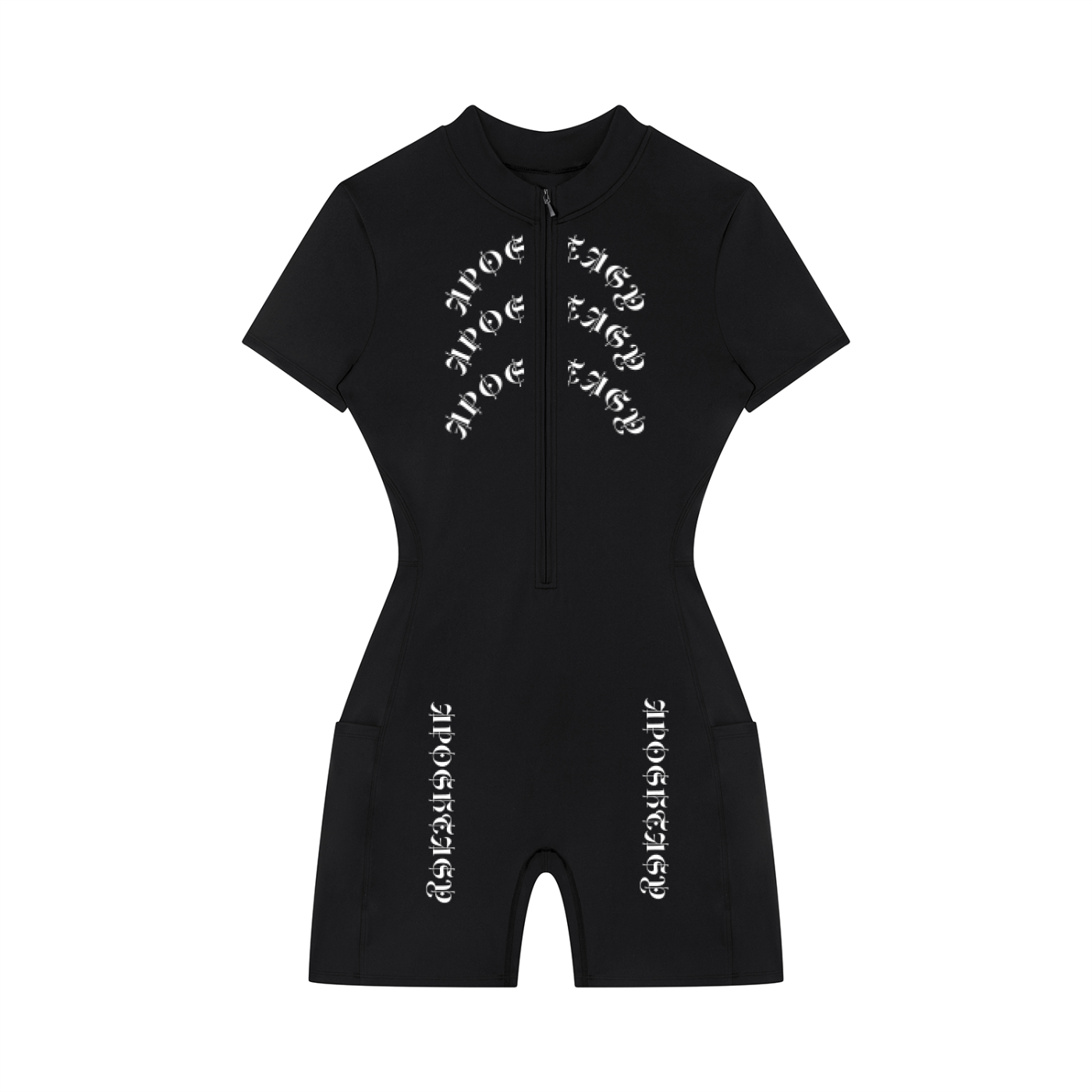 Aposhtasy Women's Quarter-Zip Short Sleeve Romper S.S