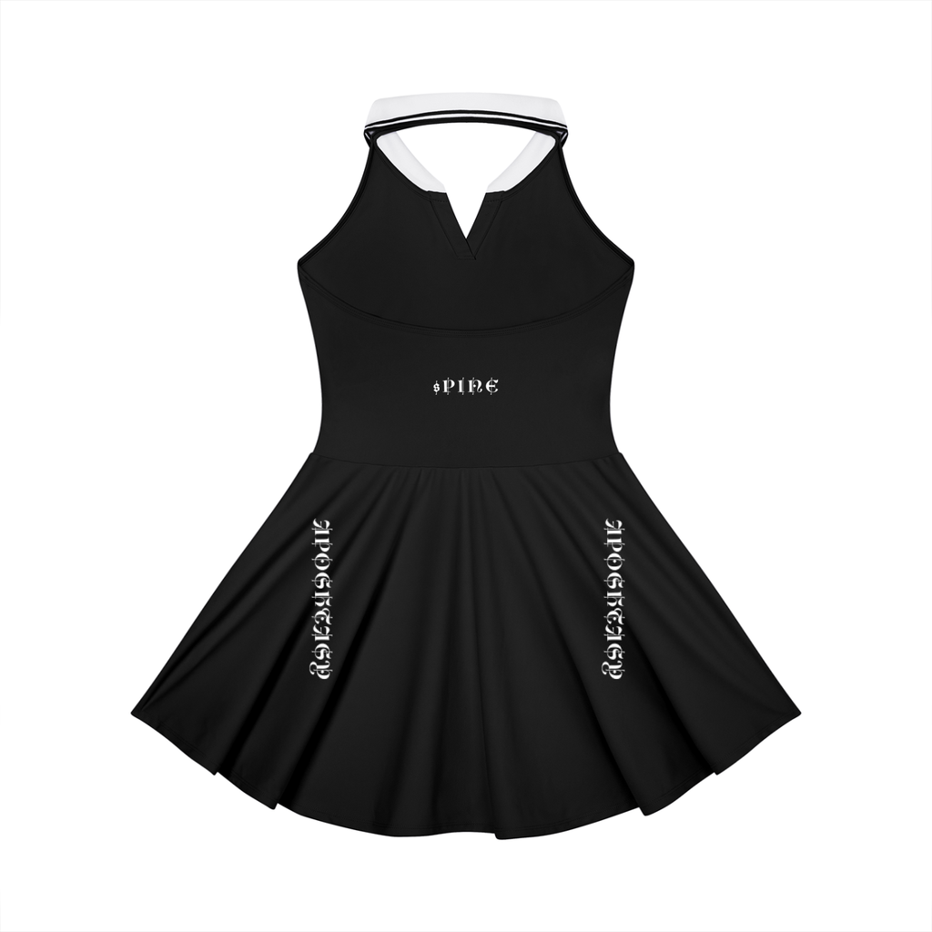 Aposhtasy Women's Collared Halter A-Line Tennis Dress S.S